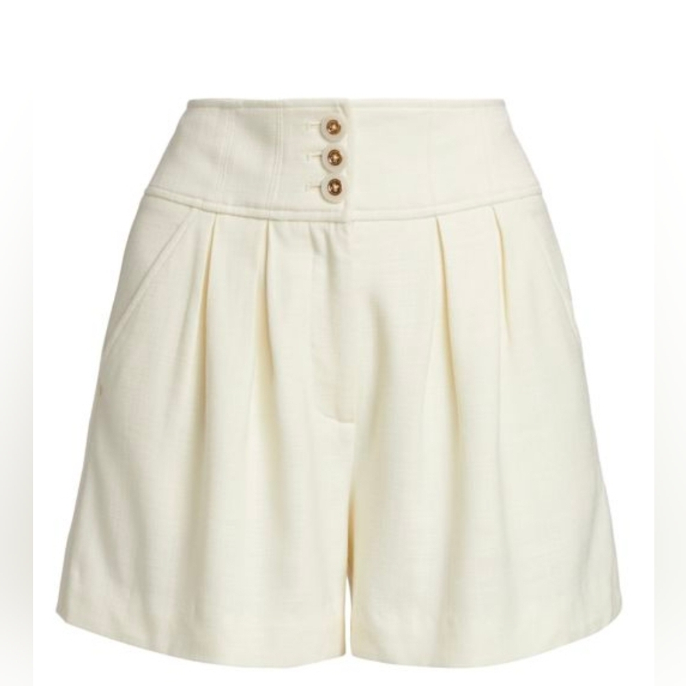 Veronica Beard High Waist Cream Shorts - Picture 3 of 5